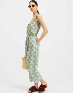 Drawstring PantsFans Mint in Silk Twill