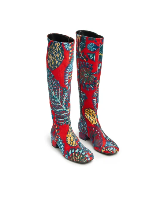 Edie BootsSicomore Red in Cotton Velvet