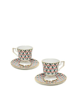 Espresso Cup & Saucer Set of 2Cubi Lilla in Porcelain