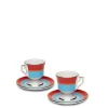 Espresso Cup & Saucer Set of 2Rainbow Azzurro in Porcelain