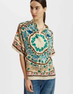 Estelle BlouseEve Ecru in Crepe De Chine