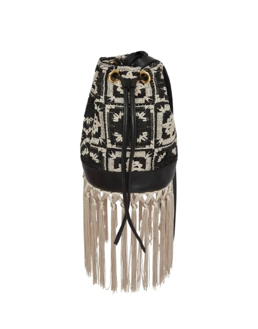 Feria Crossbody BagMini Tiles Black in Macramé
