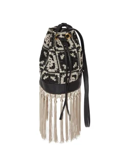 Feria Crossbody BagMini Tiles Black in Macramé
