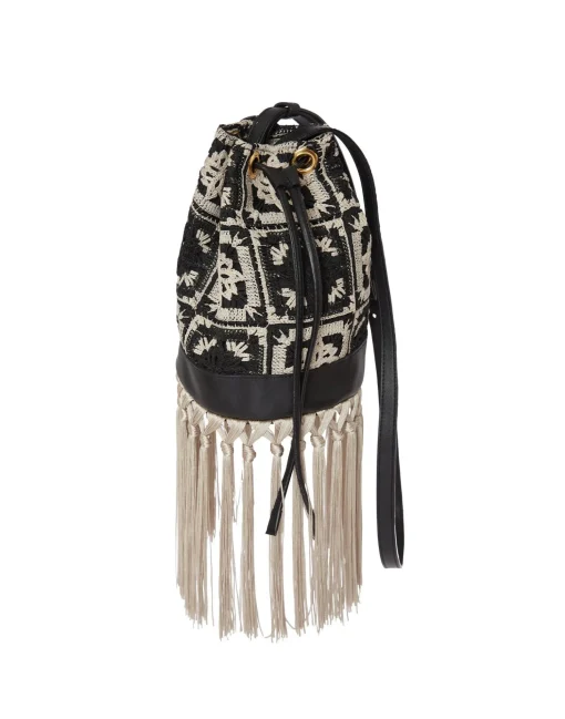 Feria Crossbody BagMini Tiles Black in Macramé