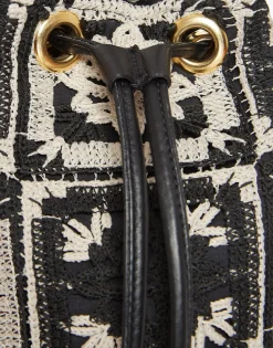 Feria Crossbody BagMini Tiles Black in Macramé