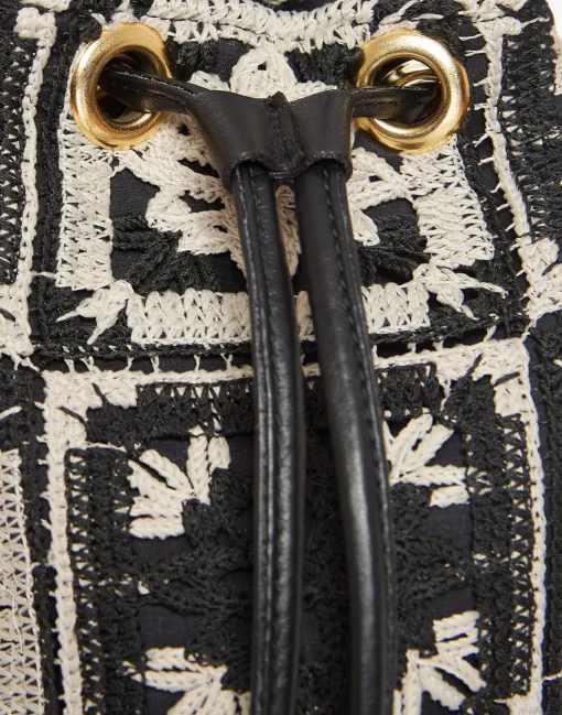 Feria Crossbody BagMini Tiles Black in Macramé