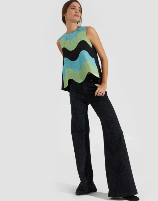 Flare JeansCorte Black in Denim