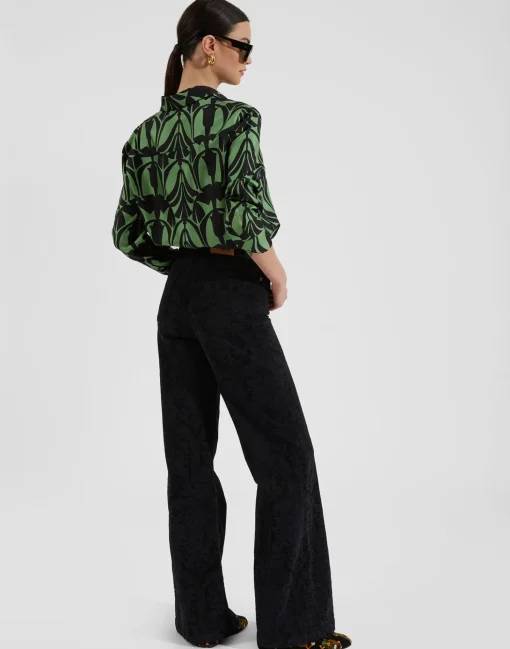 Flare JeansCorte Black in Denim