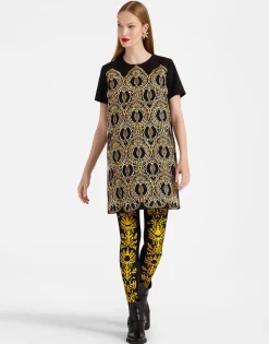 Flocked TightsBlack & Yellow in Flocked Nylon