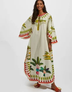Flying DressPalme Placée in Popeline Cotton