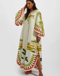 Flying DressPalme Placée in Popeline Cotton