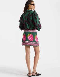 Foulard Mini SkirtLampone Placée Emerald in Envers Satin