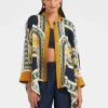 Foulard ShirtMudejar Placée Blue in Silk Twill