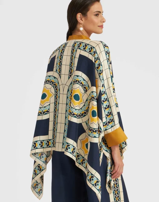Foulard ShirtMudejar Placée Blue in Silk Twill