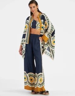 Foulard ShirtMudejar Placée Blue in Silk Twill