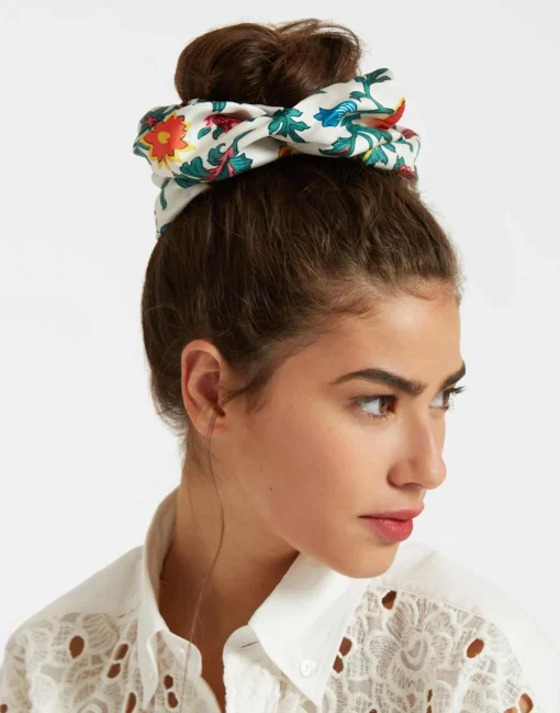 Giga ScrunchieDragonflower Mini Multicolor in Silk Twill
