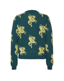 Gryphos SweaterDark Green in Fleece Jacquard