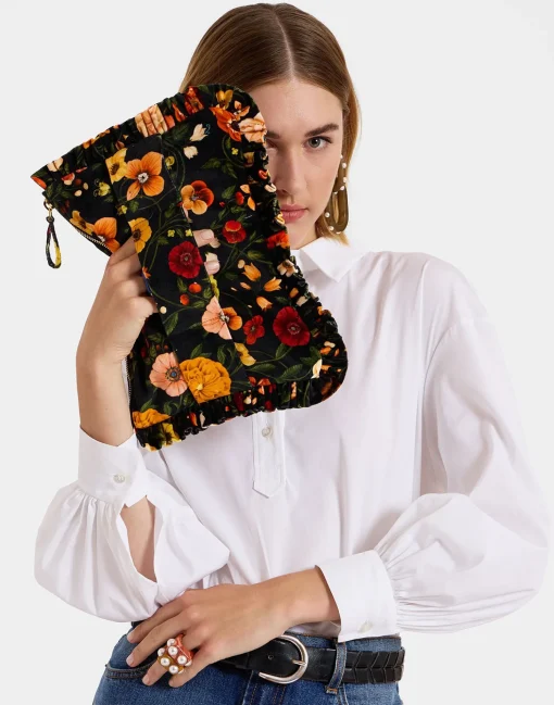 Hand PochetteBotticelli Black in Cotton Velvet