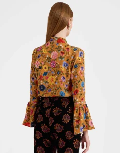 Happy Wrist TopBotticelli Rust in Crepe De Chine Silk