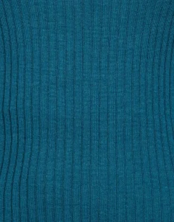 High Kick TopBlue in Ribbed Silk Cashmere With Feathers