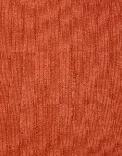High Kick TopOrange in Ribbed Silk Cashmere With Feathers