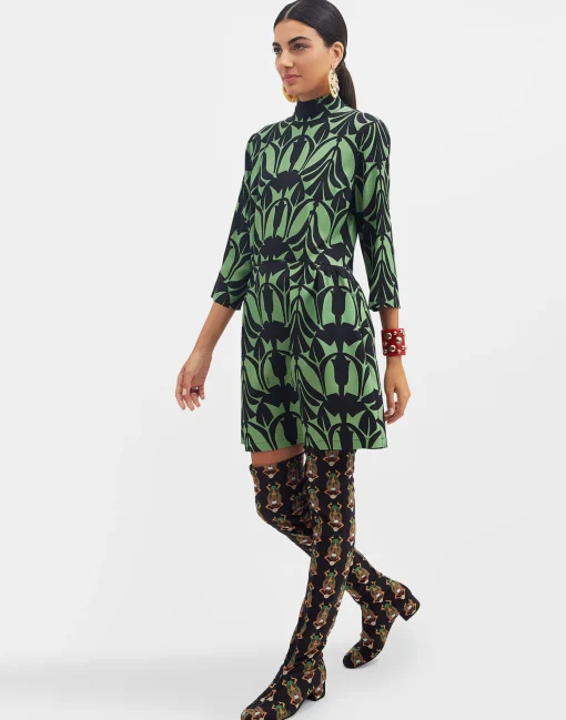 Juliet DressPapyrus Green in Sablé Satin