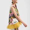 La Scala Top (With Feathers)Big Flower in Shot Cotton