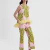 La Scala Top (With Feathers)Big Pineapple Pink in Shot Cotton