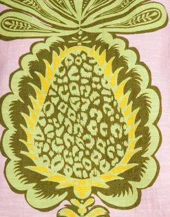 La Scala Top (With Feathers)Big Pineapple Pink in Shot Cotton