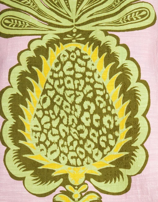 La Scala Top (With Feathers)Big Pineapple Pink in Shot Cotton