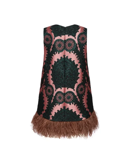 La Scala TopOltrarno Pink in Jacquard With Feathers