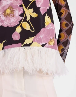 La Scala TopSylph Black in Faille With Feathers