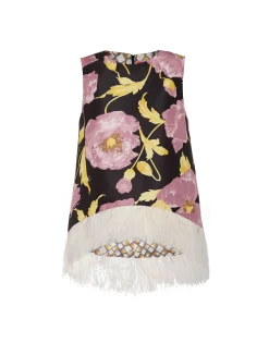 La Scala TopSylph Black in Faille With Feathers
