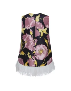 La Scala TopSylph Black in Faille With Feathers