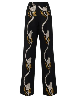 Let Loose PantsMelograno Black & White in Cady Wool