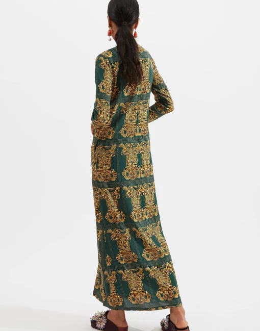 Long Sleeve Swing DressTiger Tiles in Sablé
