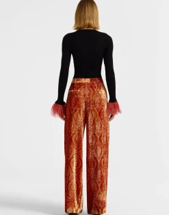 Loose PantsBanquet Orange in Devoré