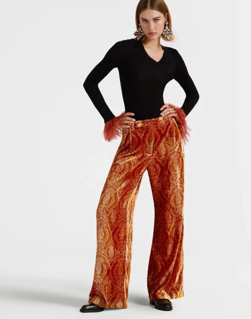 Loose PantsBanquet Orange in Devoré
