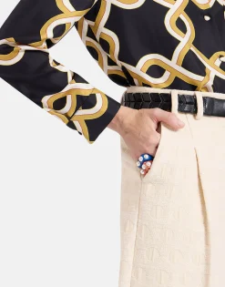 Loose PantsCreamy in Jacquard