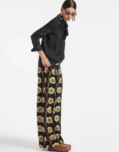 Loose PantsDaisychain Black in Compact Jersey