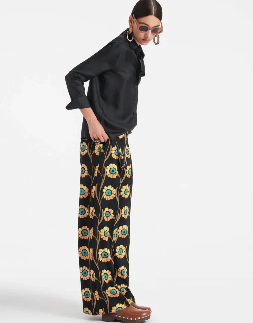 Loose PantsDaisychain Black in Compact Jersey