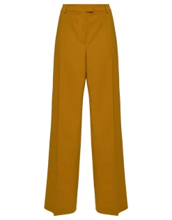 Loose PantsSolid Dark Yellow in Stretch Wool