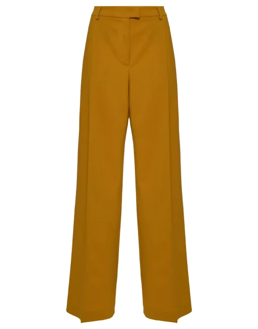 Loose PantsSolid Dark Yellow in Stretch Wool