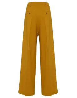 Loose PantsSolid Dark Yellow in Stretch Wool