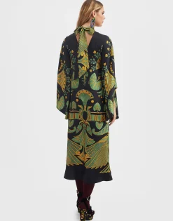 Magnifico Midi DressThe Nile Placée Black in Silk Twill