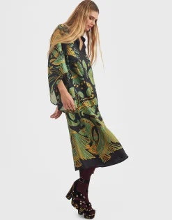 Magnifico Midi DressThe Nile Placée Black in Silk Twill