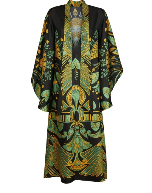 Magnifico Midi DressThe Nile Placée Black in Silk Twill