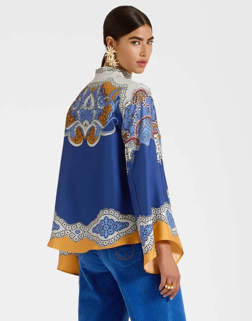 Make An Exit TopPortal Placée Light Blue in Silk Twill