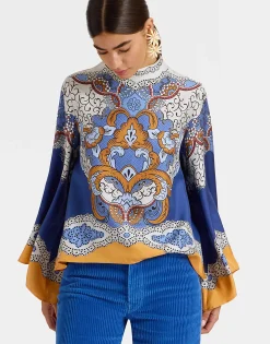 Make An Exit TopPortal Placée Light Blue in Silk Twill