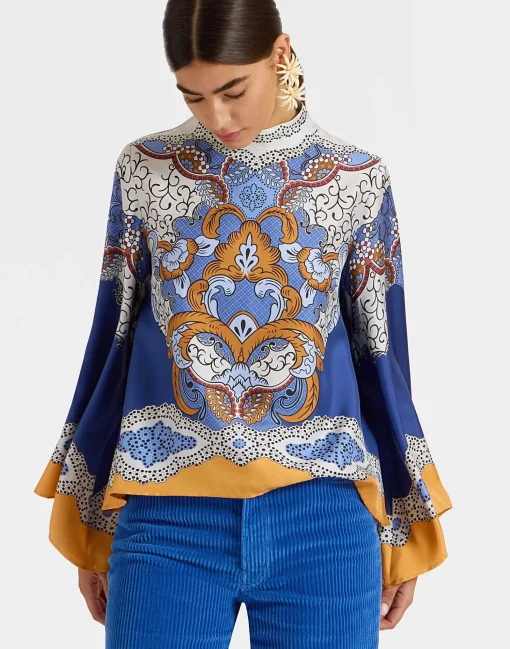 Make An Exit TopPortal Placée Light Blue in Silk Twill